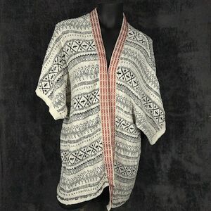 Womens Pull & Bear Knit Bohemian Striped Open Front Cardigan Sweater S Small